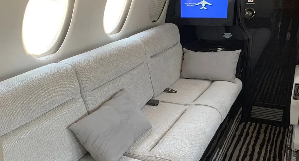 Cabin interior of a 2002 Dassault Falcon.
