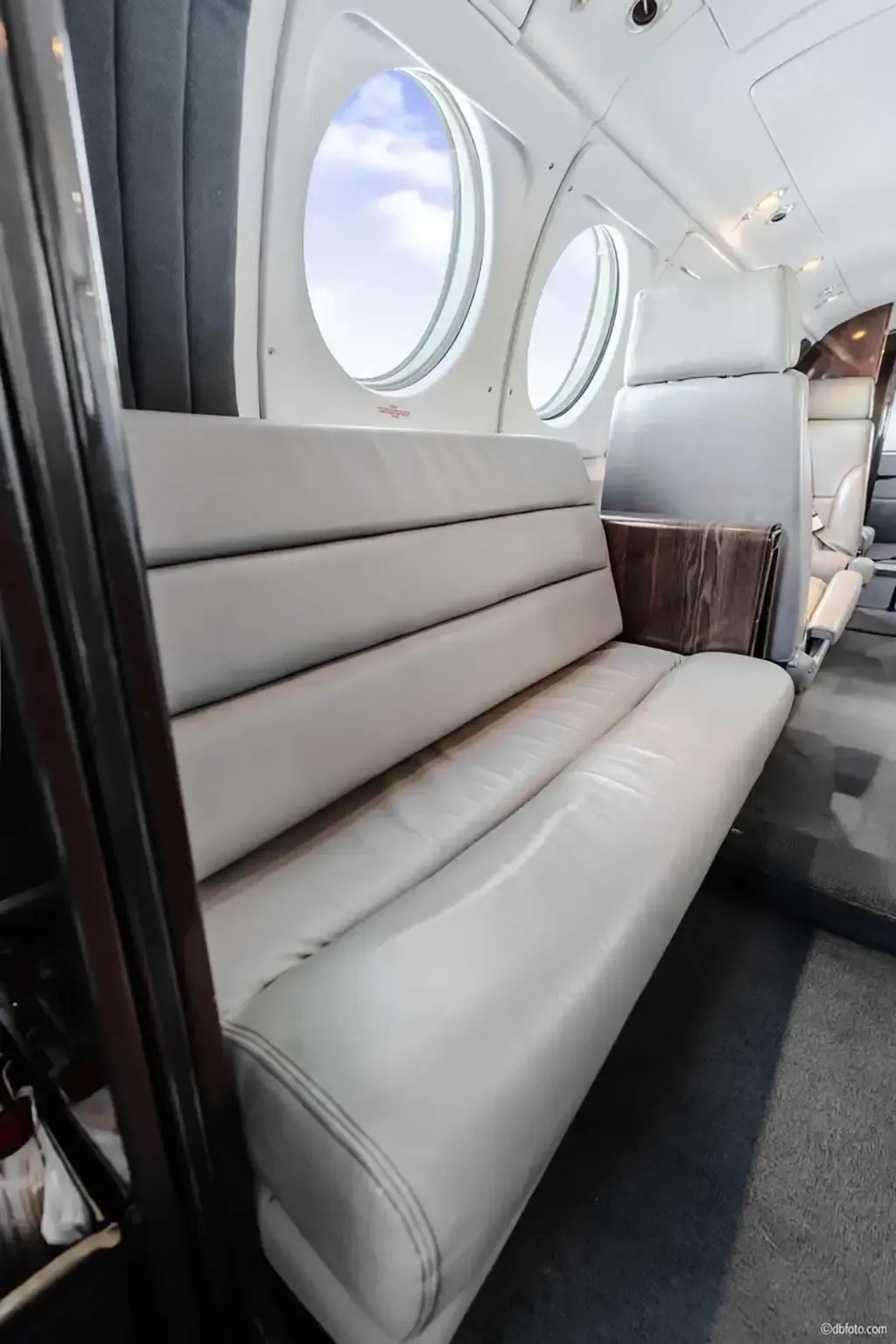 Cabin interior of a 1991 Beechcraft King Air.