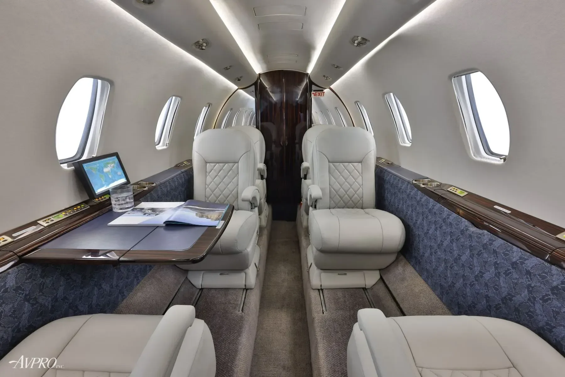 Cabin interior of a 2004 Cessna Citation XLS.
