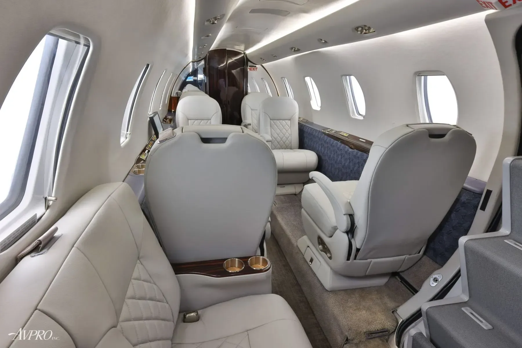 Cabin interior of a 2004 Cessna Citation XLS.