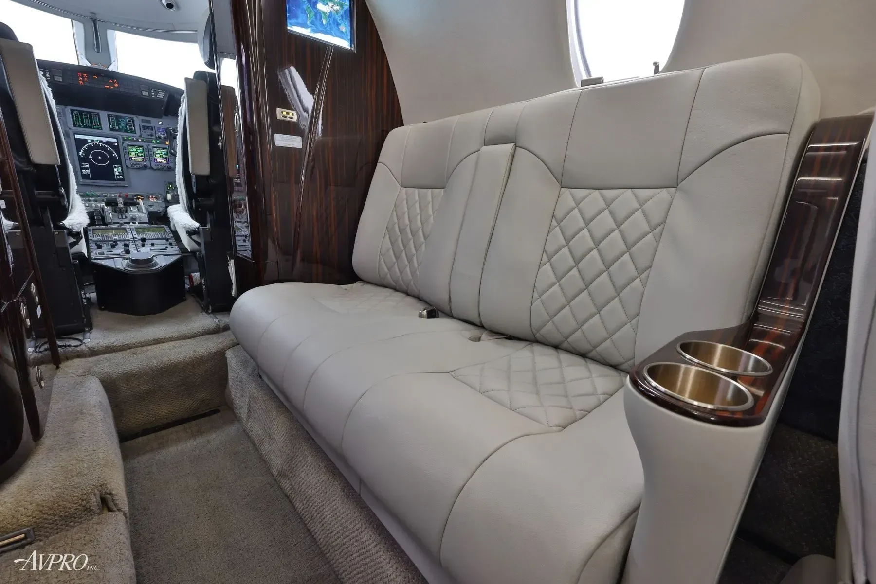 Cabin interior of a 2004 Cessna Citation XLS.