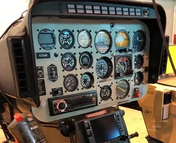 Avionics suite of a 1989 Bell 206B.