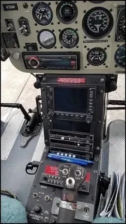 Avionics suite of a 1989 Bell 206B.