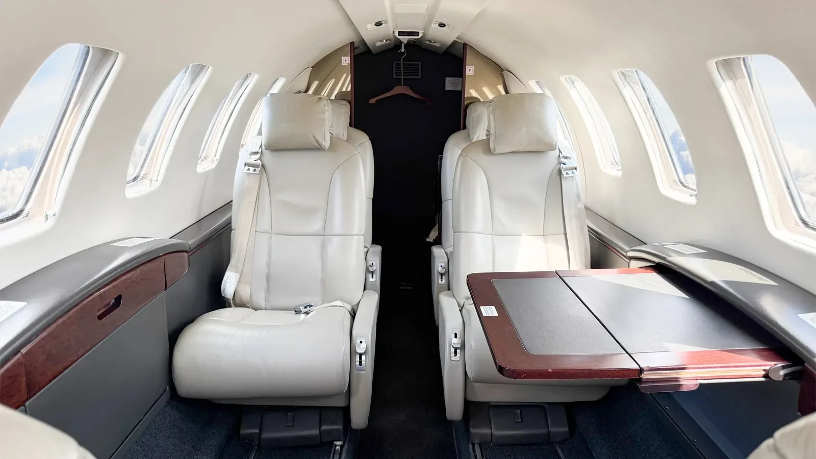 Cabin interior of a 2001 Cessna Citation.