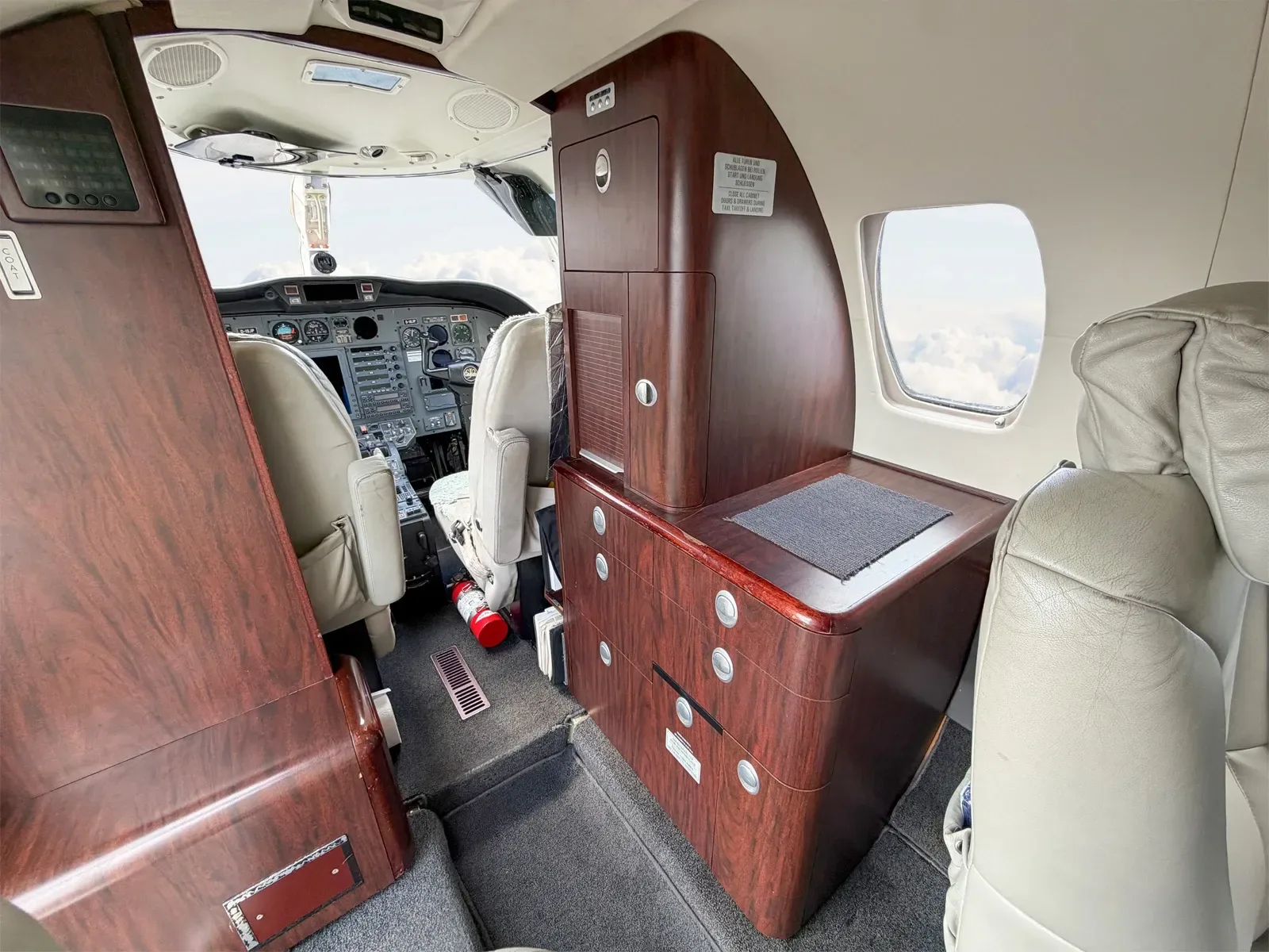 Cabin interior of a 2001 Cessna Citation.