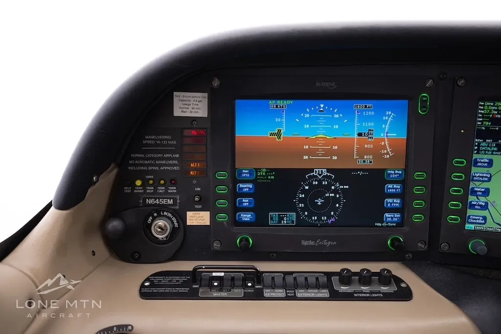 Avionics suite of a 2005 Cirrus.