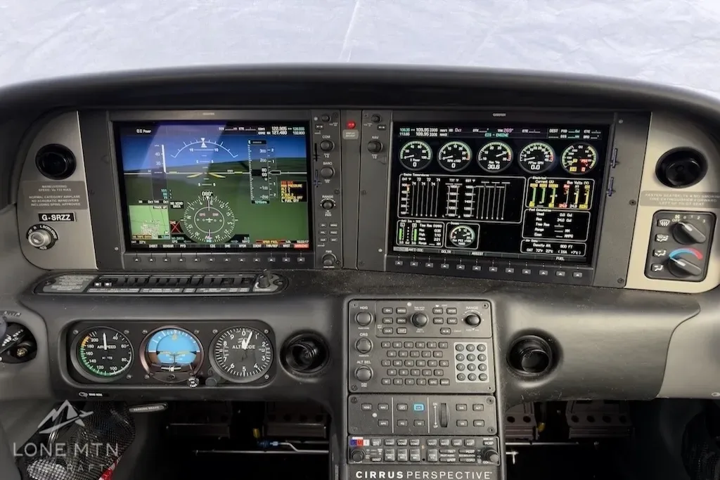Avionics suite of a 2010 Cirrus.