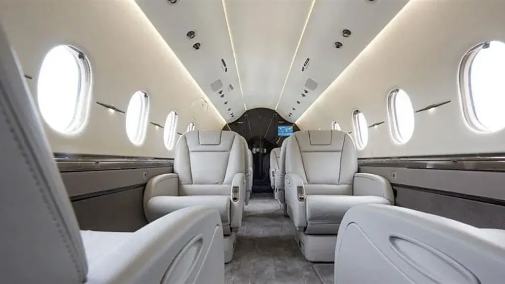 Cabin interior of a 2010 Hawker.