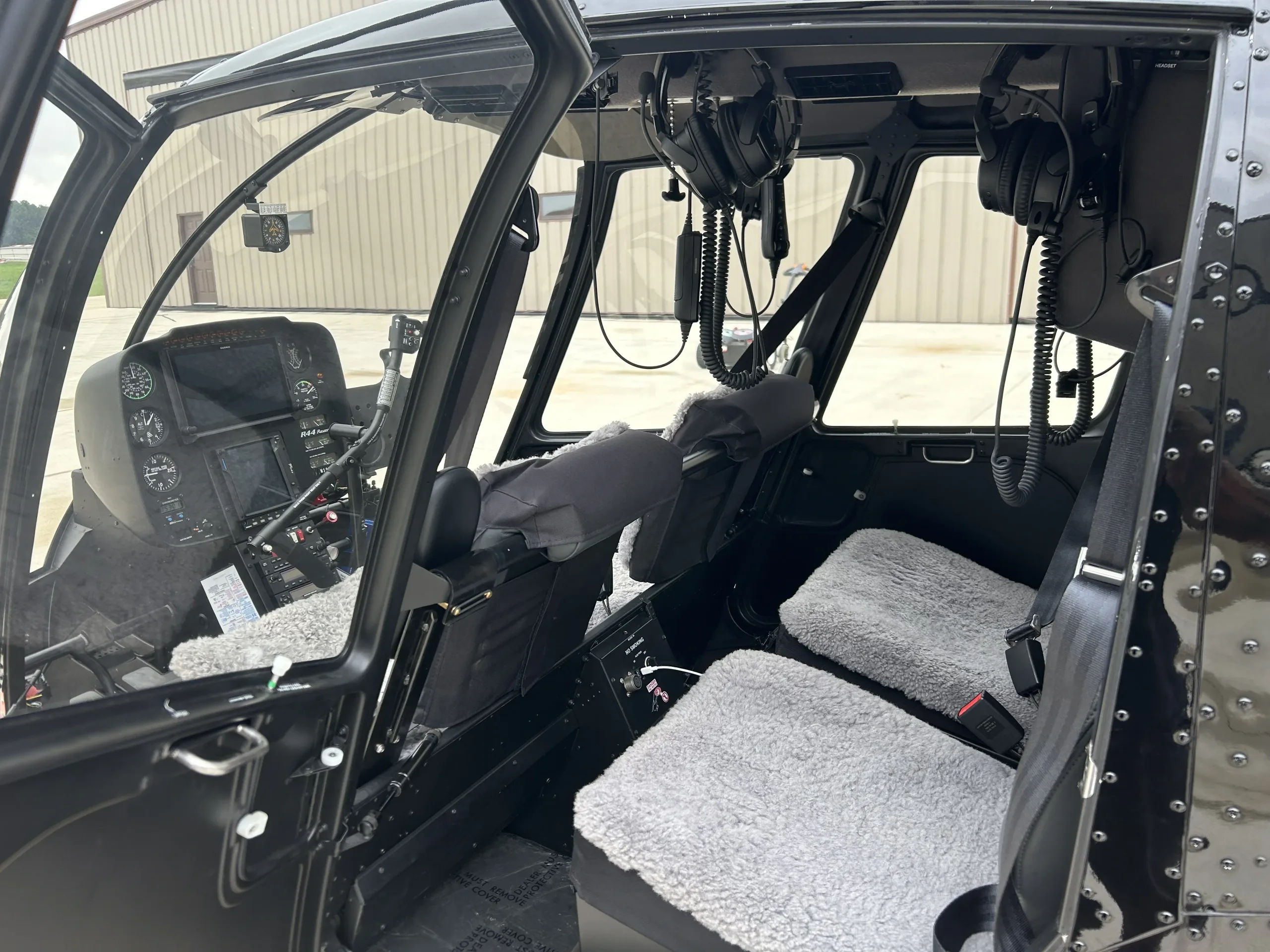Cabin interior of a 2019 Robinson R44 II.