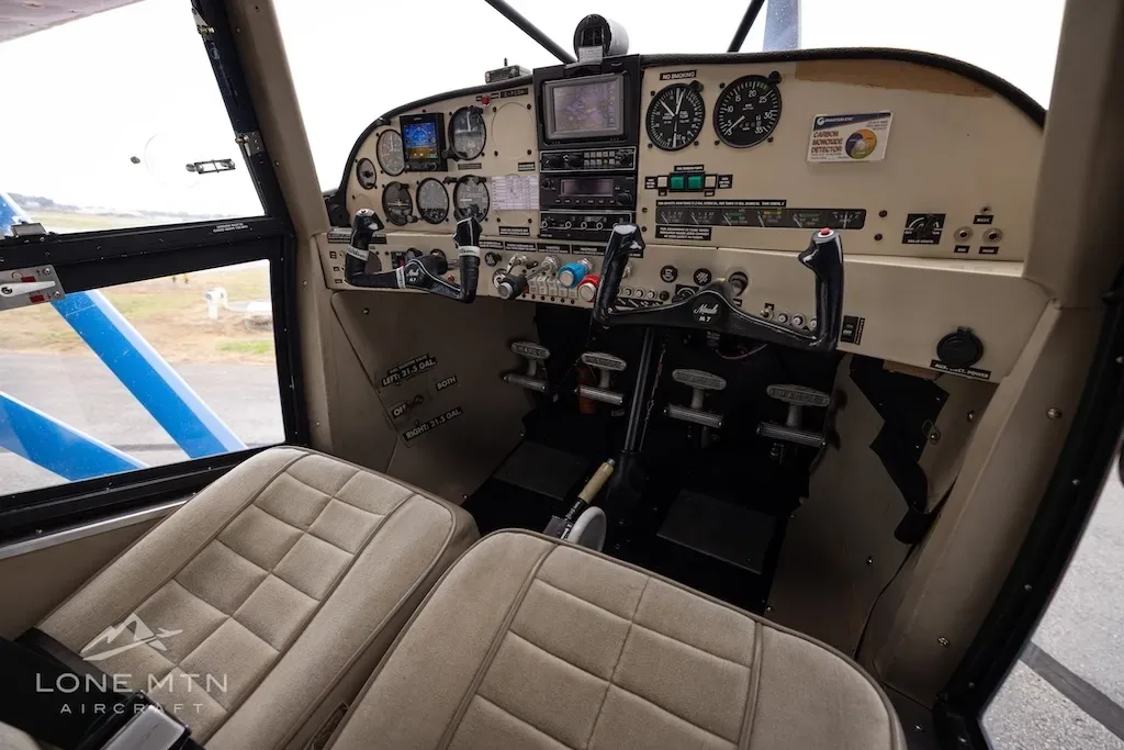 Cockpit and instrument panel of a 1999 Maule.
