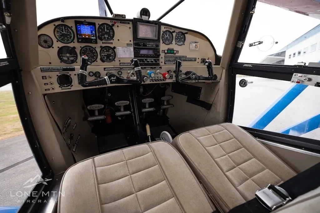 Cockpit and instrument panel of a 1999 Maule.