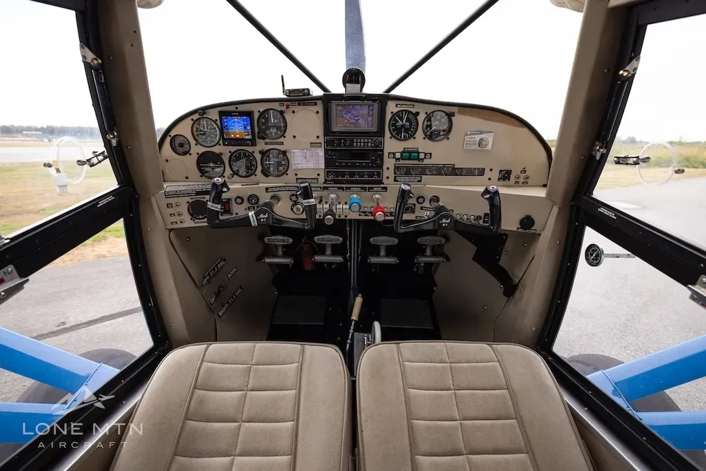 Cockpit and instrument panel of a 1999 Maule.