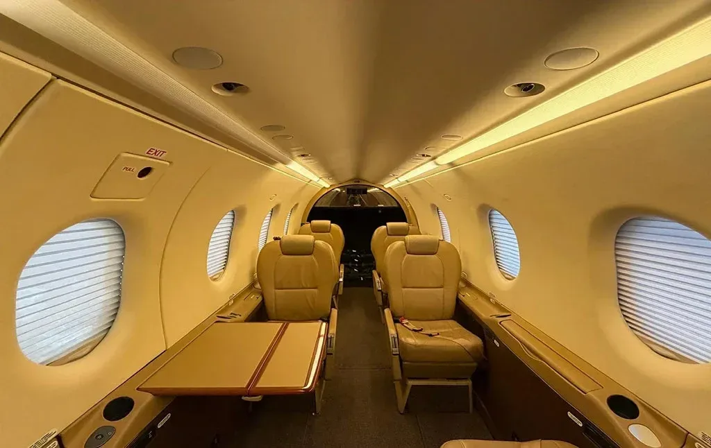 Cabin interior of a 1999 Pilatus.