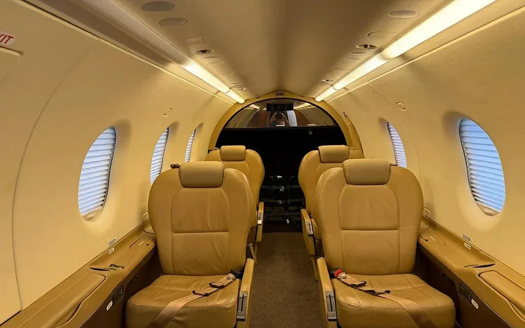 Cabin interior of a 1999 Pilatus.