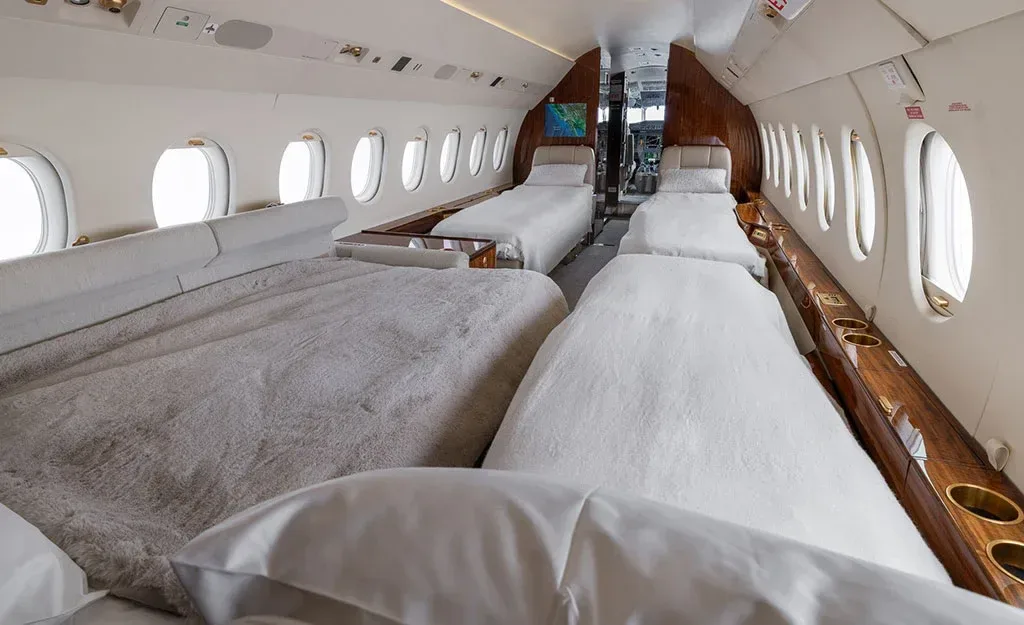 Cabin interior of a 2004 Dassault Falcon.