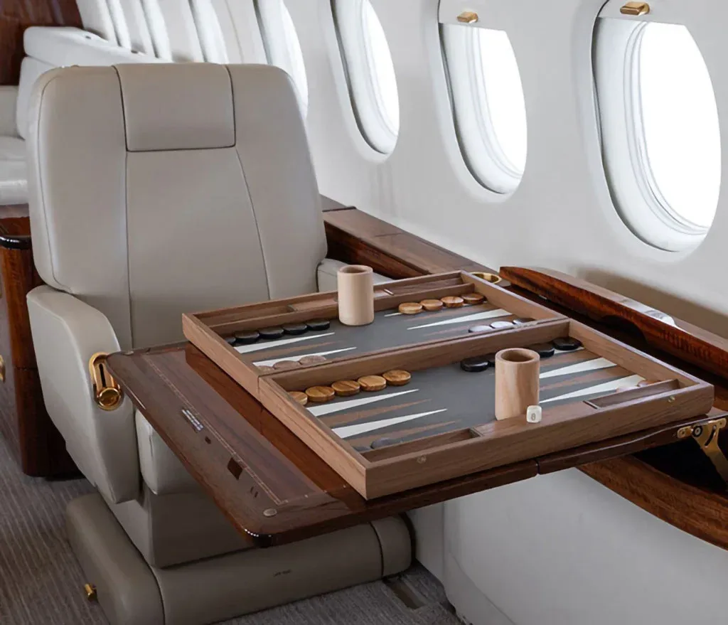 Cabin interior of a 2004 Dassault Falcon.
