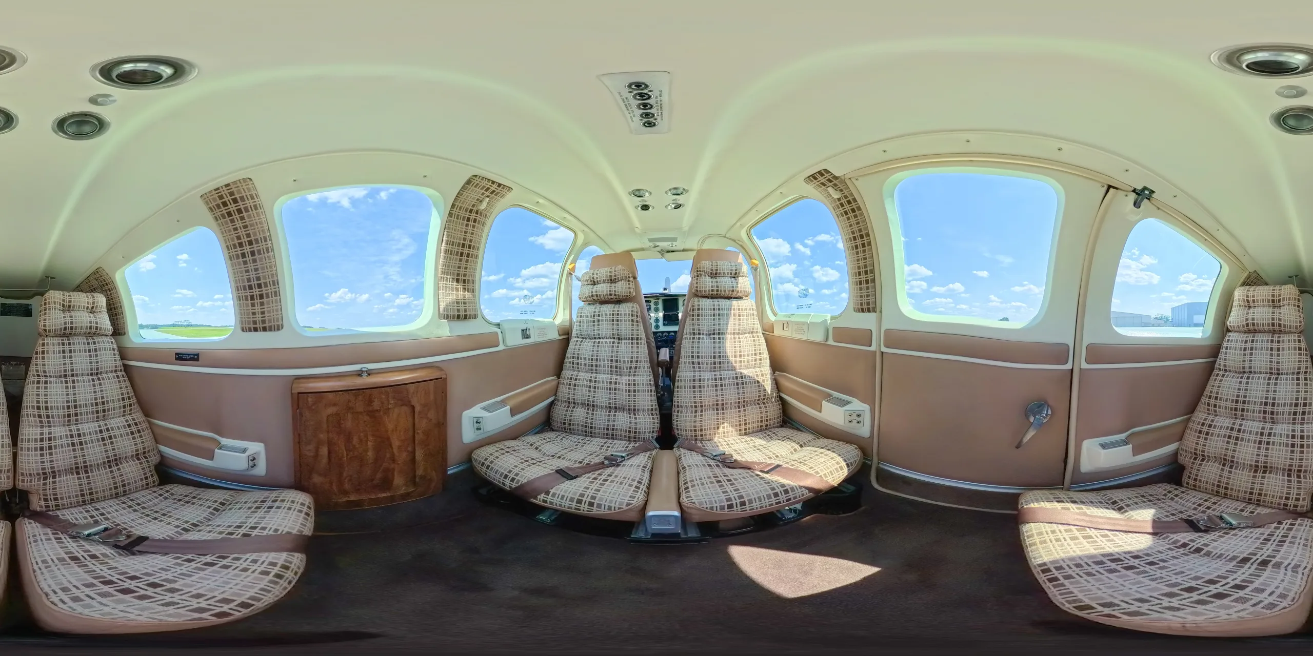 Cabin interior of a 1989 Beechcraft Bonanza B36 TC.