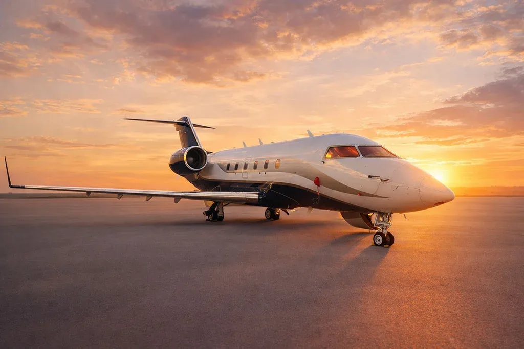 Exterior view of a 1985 Bombardier Challenger 601-3A.