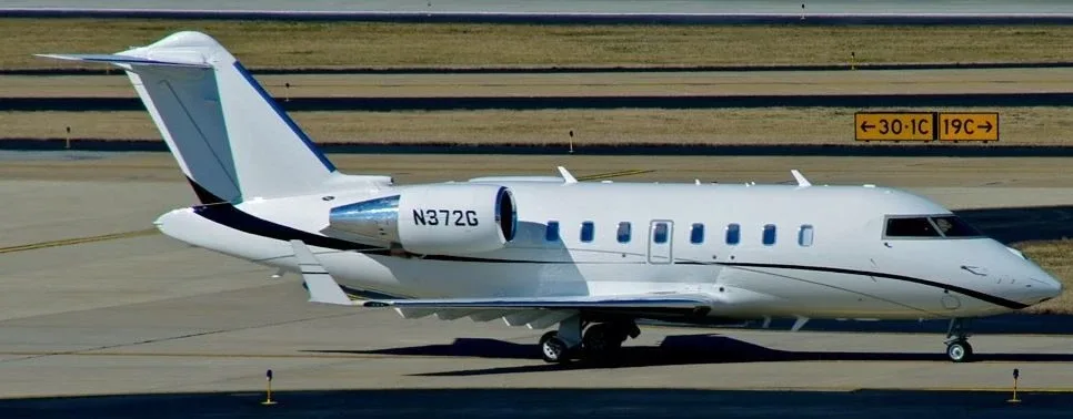 Exterior view of a 2012 Bombardier Challenger 605.
