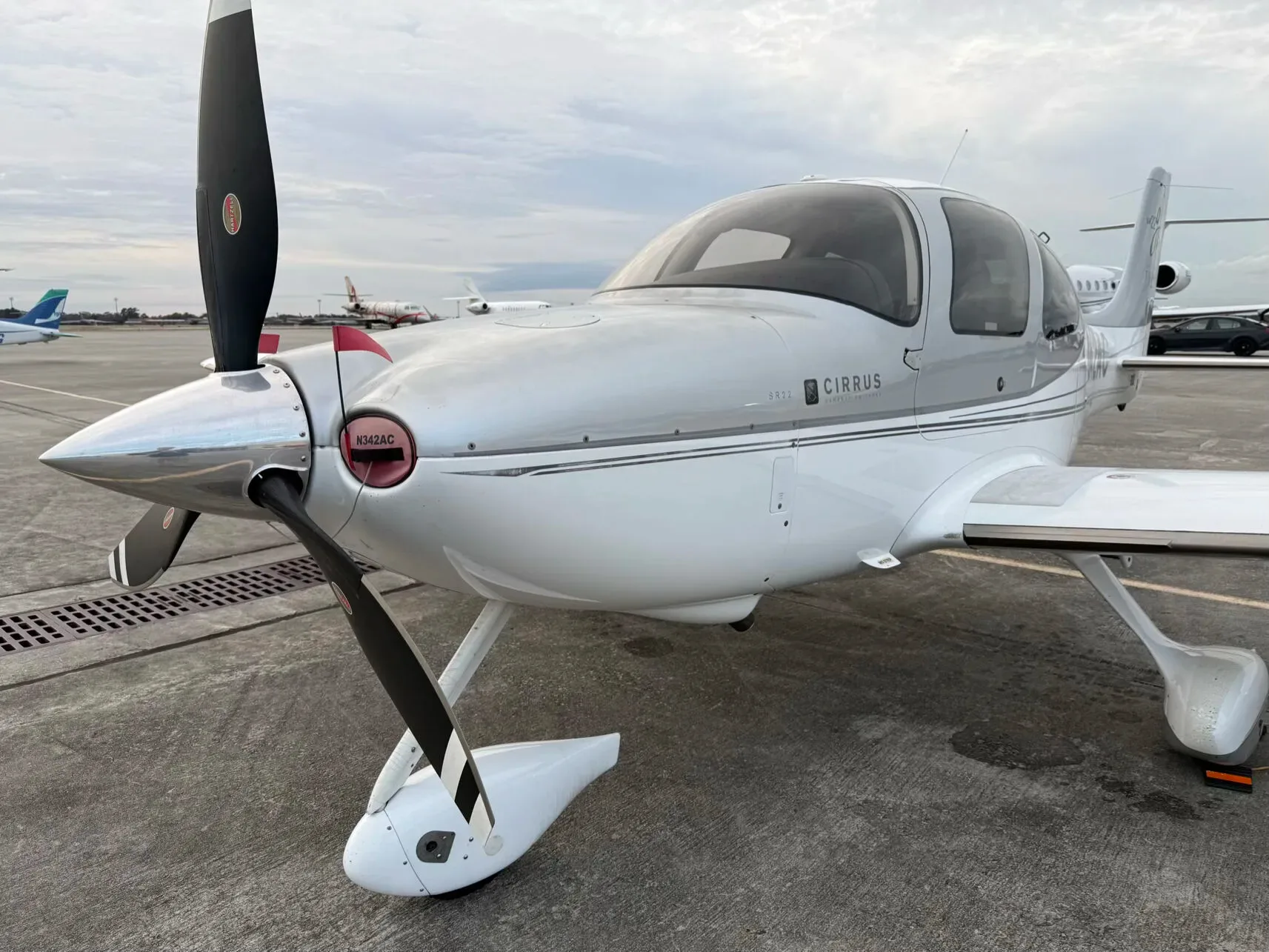 Exterior view of a 2011 Cirrus SR22 G3 Turbo.