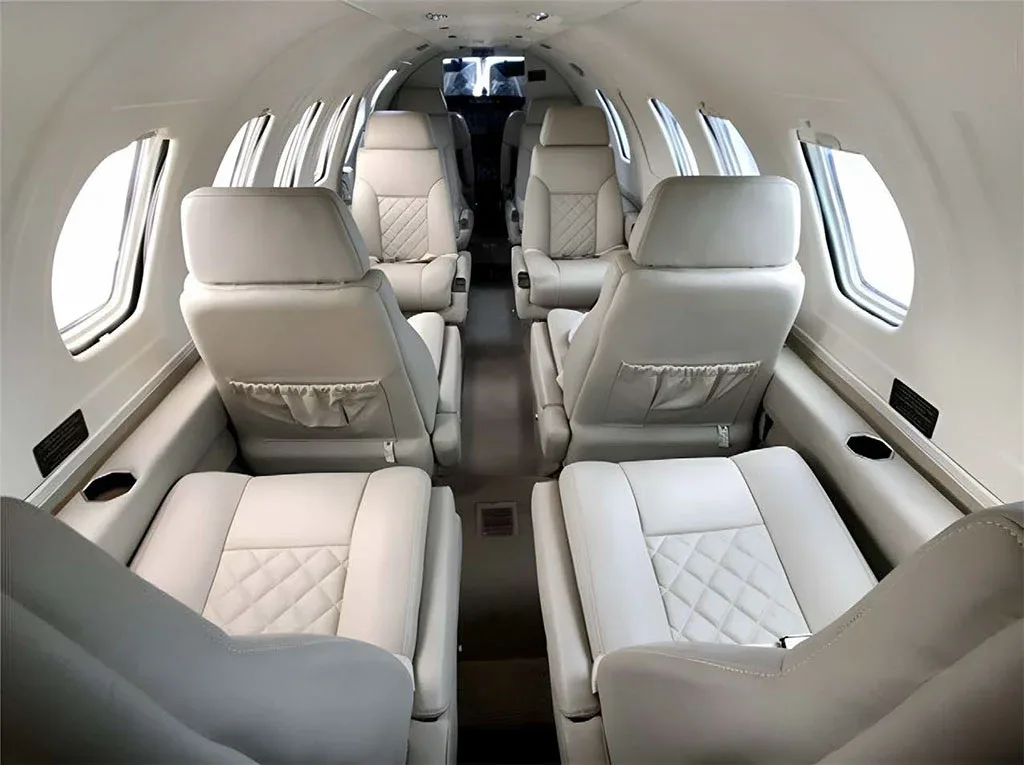 Cabin interior of a 1992 Cessna Citation II.