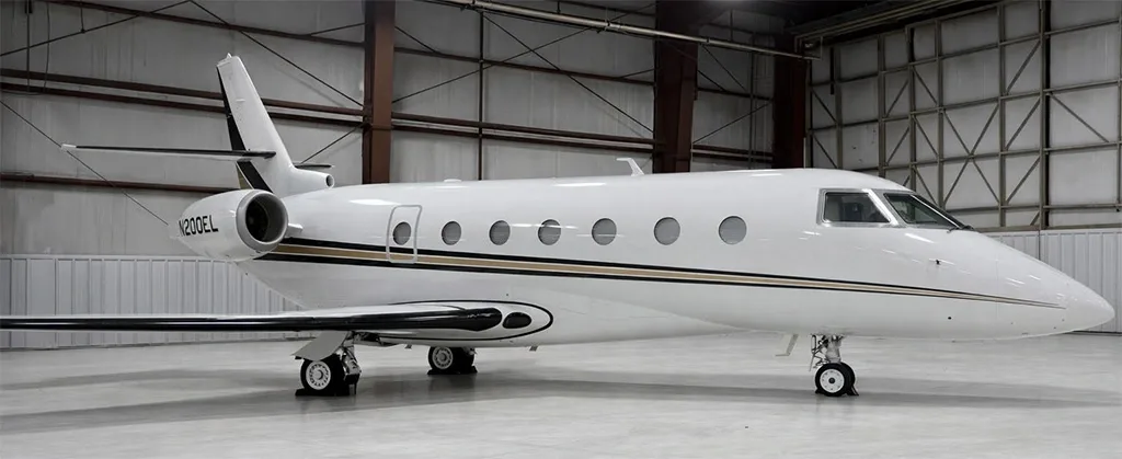 Exterior view of a 2002 Gulfstream G200.