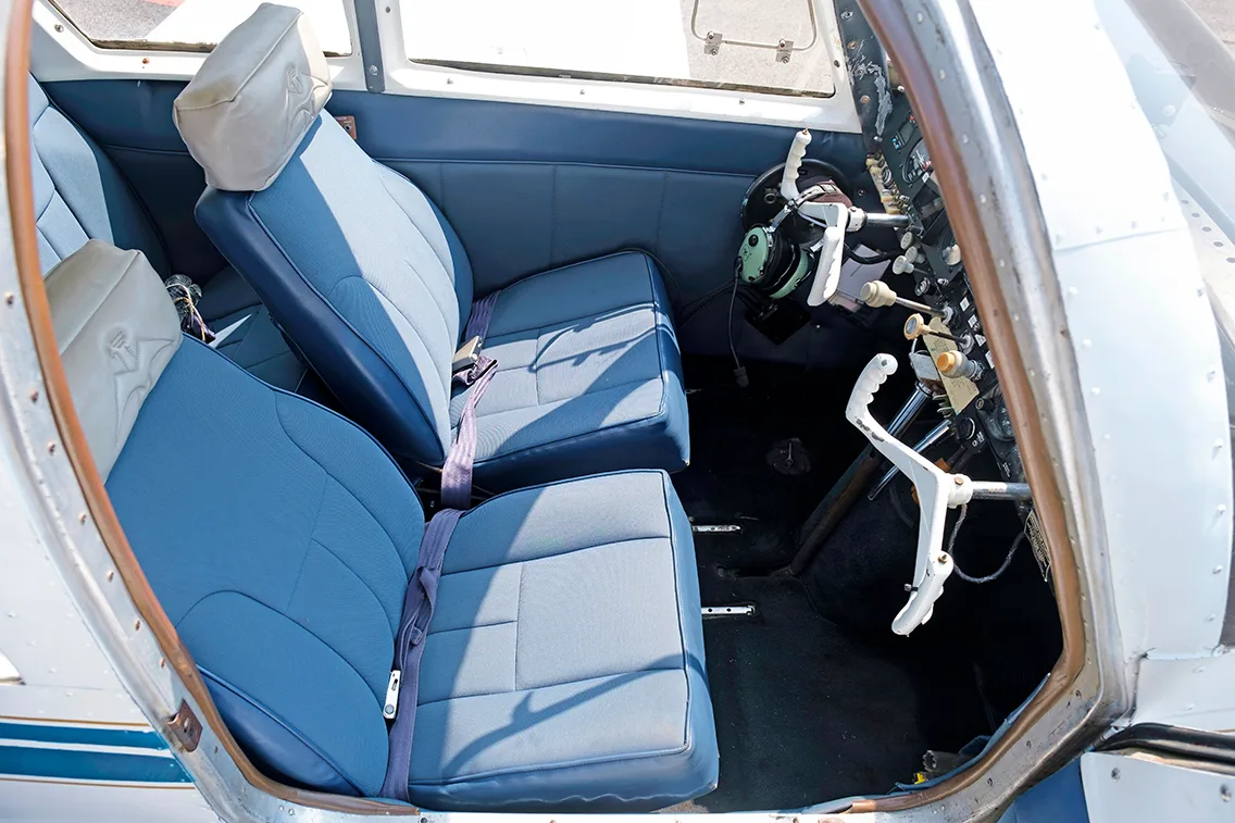 Cabin interior of a 1961 Mooney M20B.