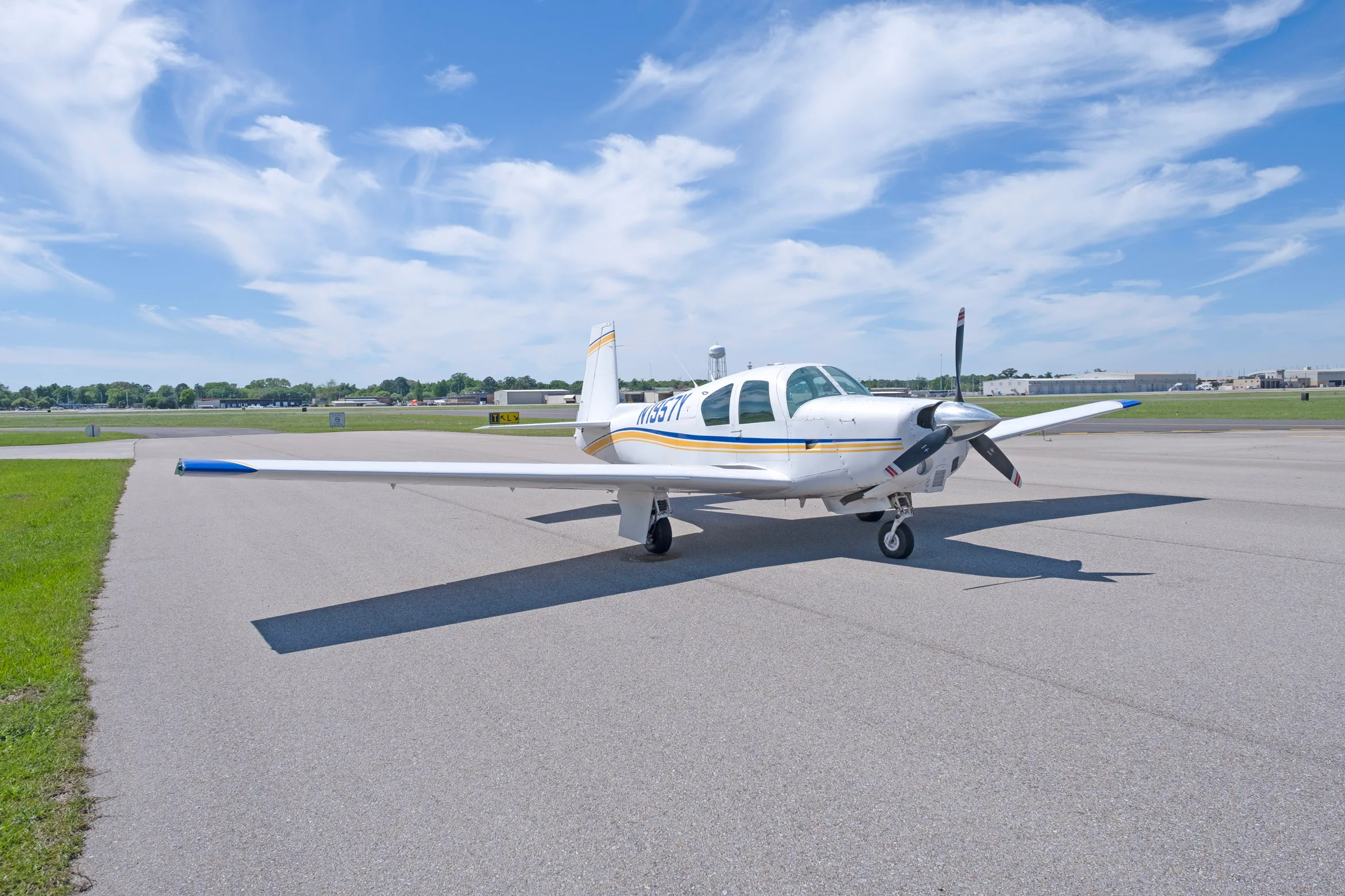Exterior view of a 1964 Mooney M20D, N1957Y.