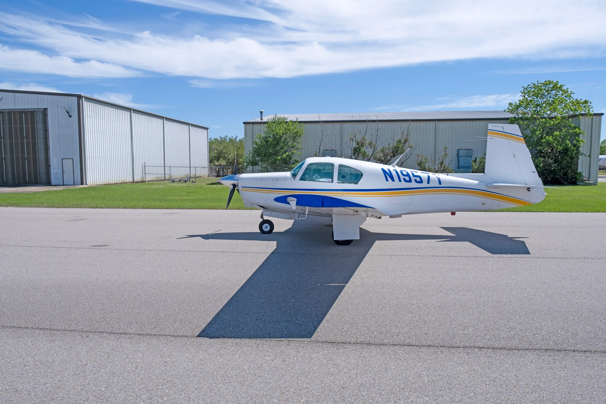 Exterior view of a 1964 Mooney M20D, N1957Y.