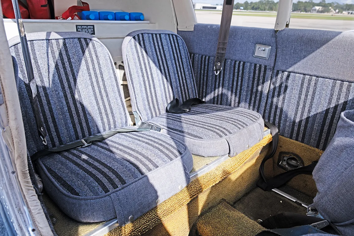 Cabin interior of a 1973 Piper PA-28-140.