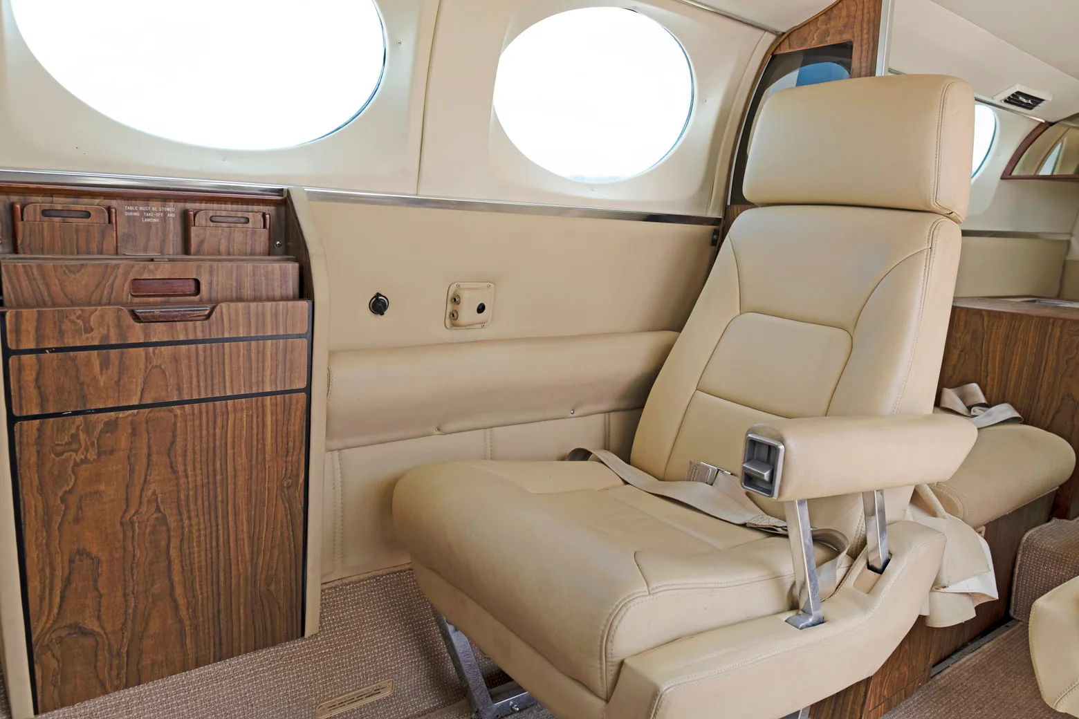 Cabin interior of a 1981 Cessna 421C.