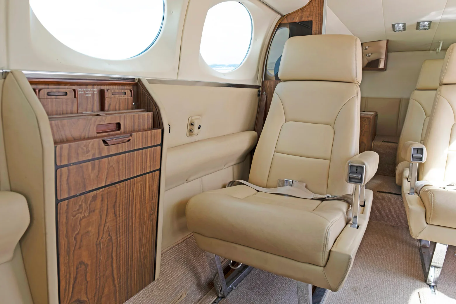 Cabin interior of a 1981 Cessna 421C.