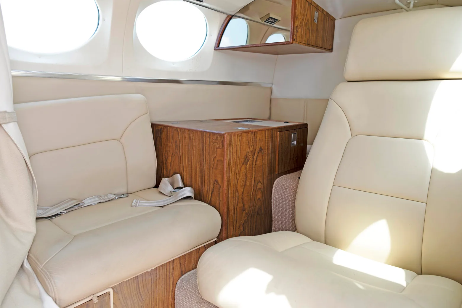 Cabin interior of a 1981 Cessna 421C.