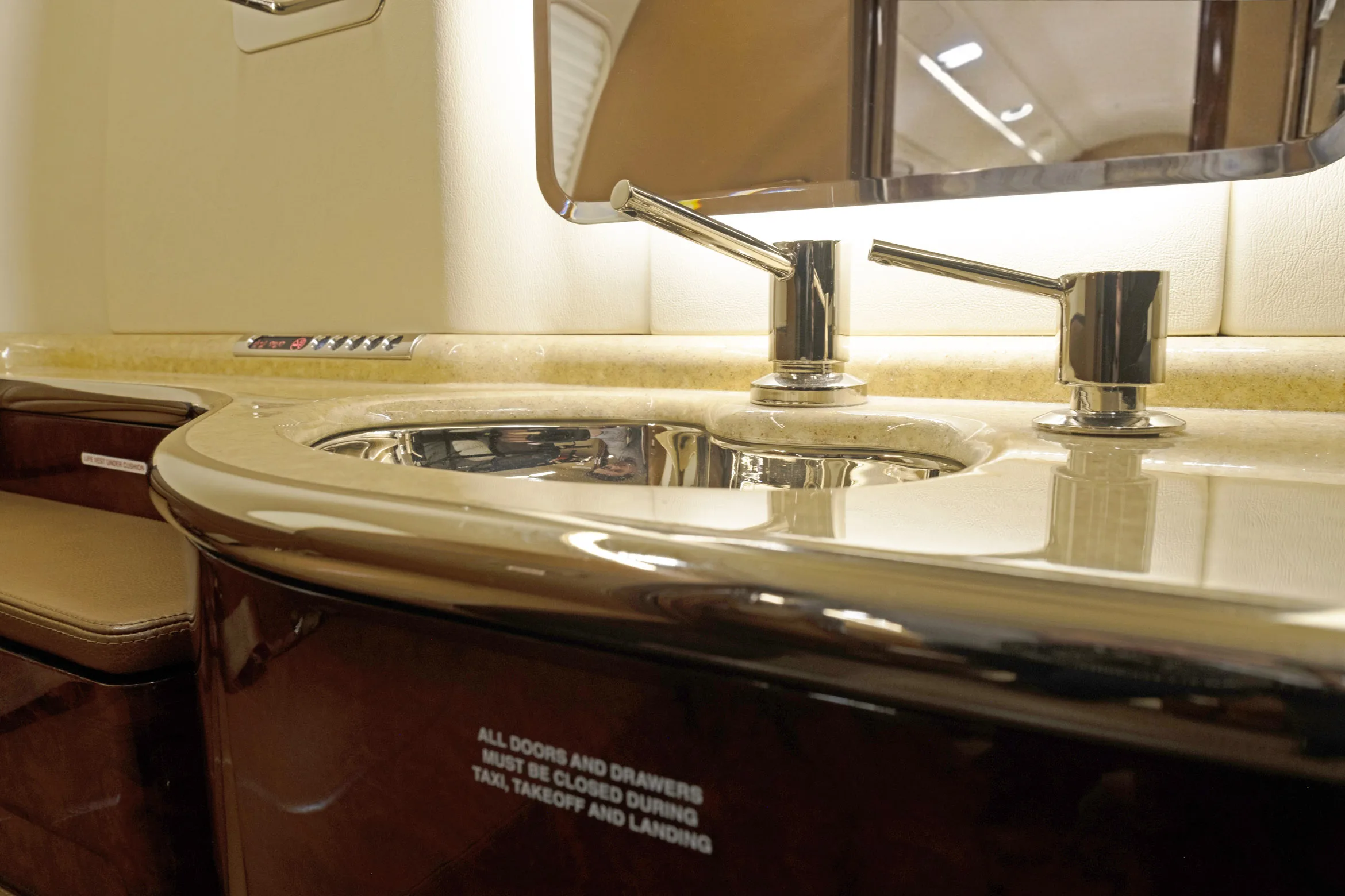 Cabin interior of a 2008 Learjet 45 (40XR).