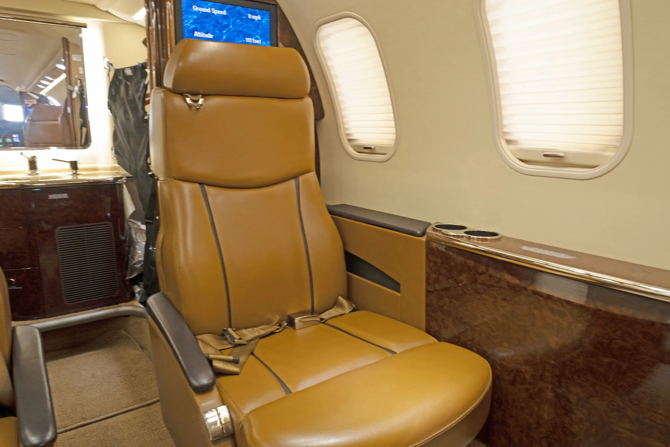 Cabin interior of a 2008 Learjet 45 (40XR).