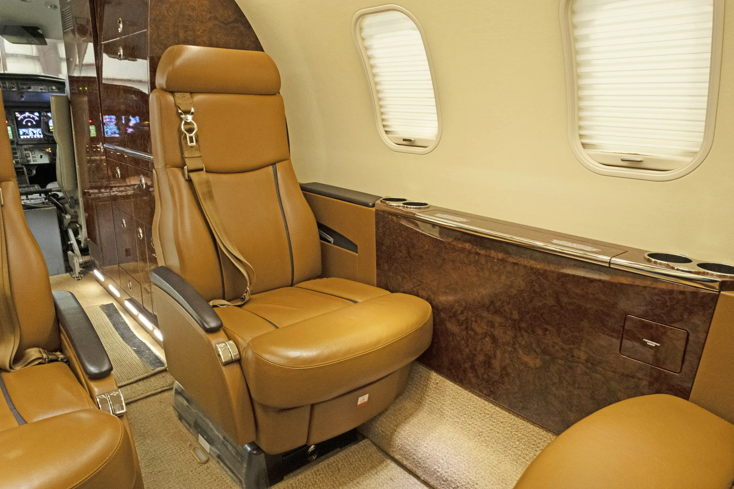 Cabin interior of a 2008 Learjet 45 (40XR).