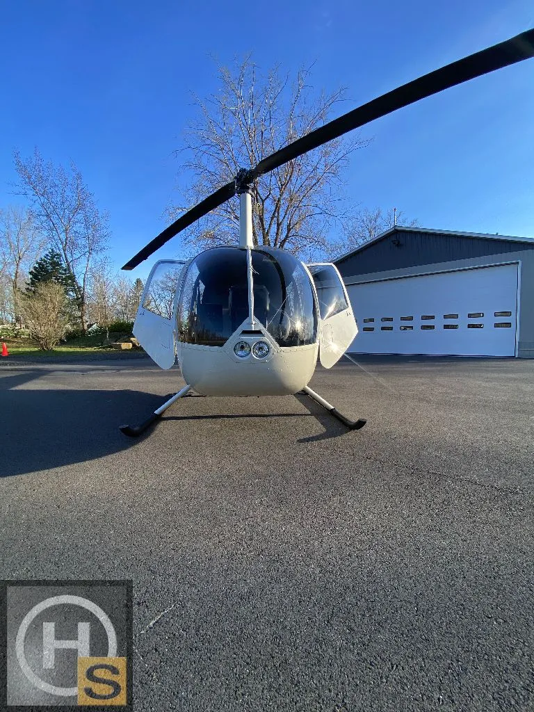 Exterior view of a 2012 Robinson R44.