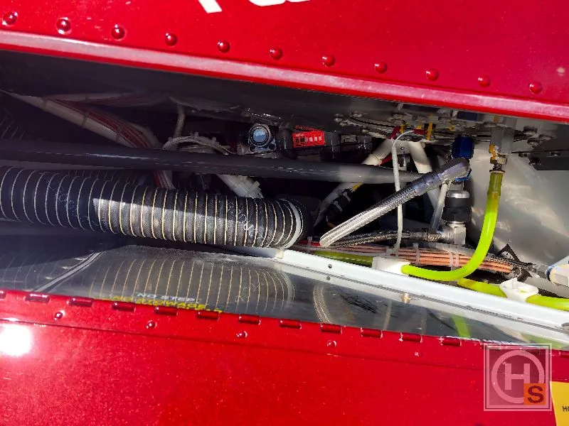Engine detail of a 2015 Robinson R44 RAVEN II.