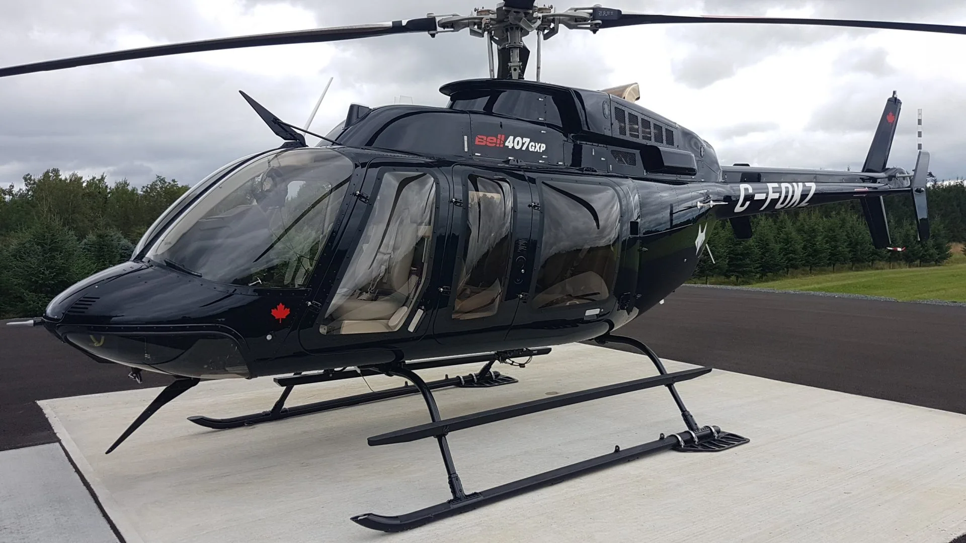 Exterior view of a 2016 Bell 407 GXP.