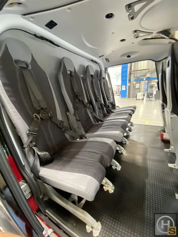 Cabin interior of a 2022 Airbus H130 T2 (EC130 T2).