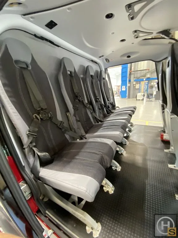 Cabin interior of a 2022 Airbus H130 T2 (EC130 T2).