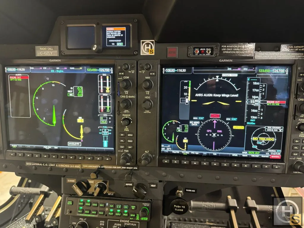 Avionics suite of a 2021 Bell 505 – December 2021 –.