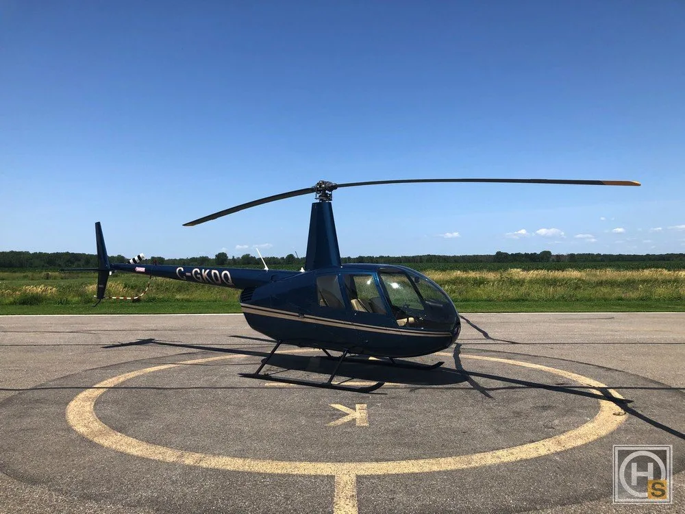 Exterior view of a Robinson R44 RAVEN I.