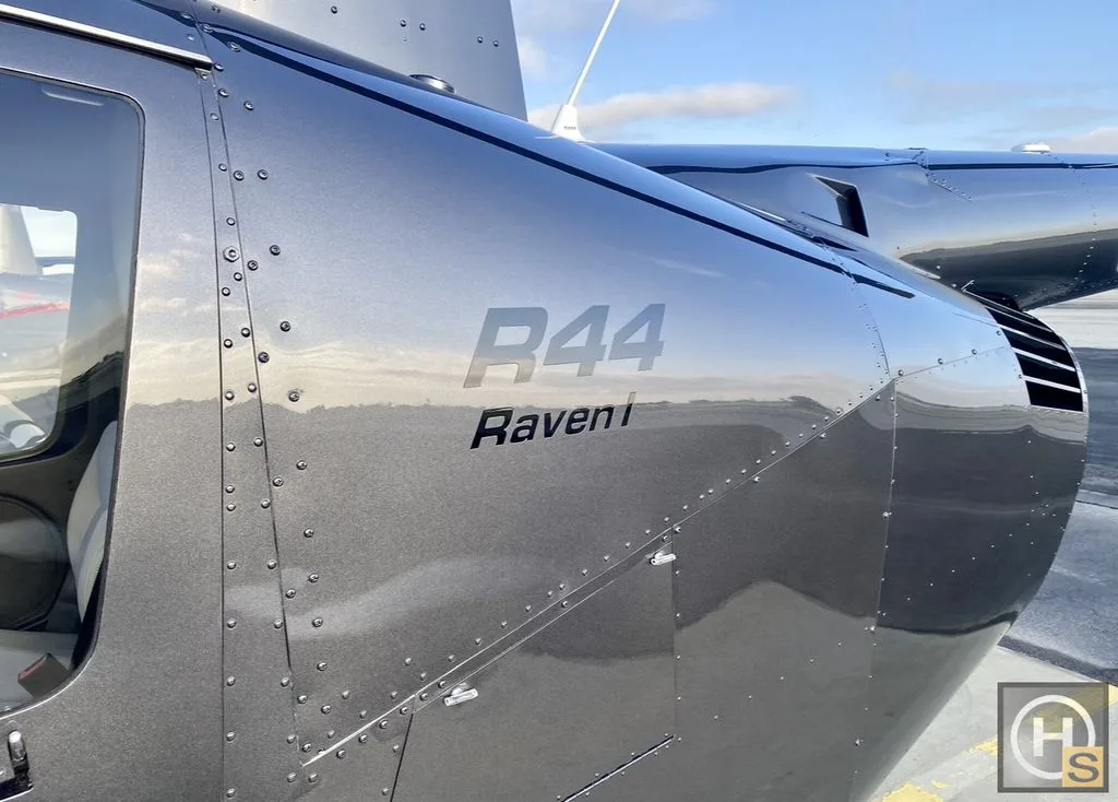 Exterior view of a 2022 Robinson R44 Raven I – November 2022 – Registered 2023.