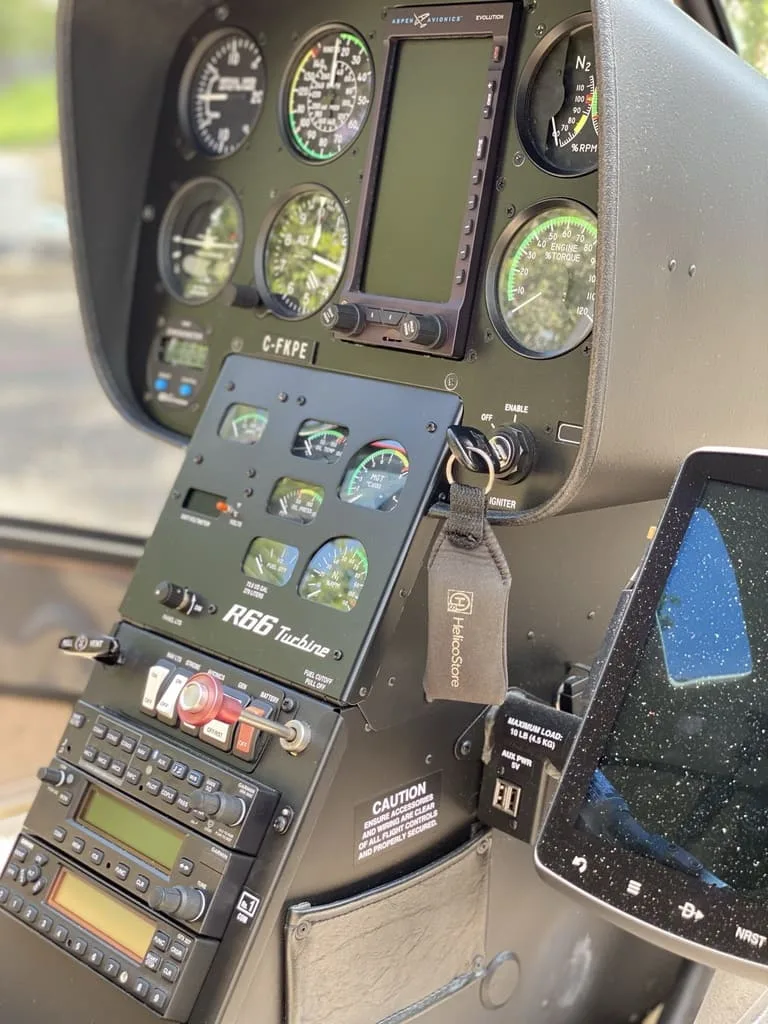 Avionics suite of a 2017 Robinson R66 Turbine 2017.
