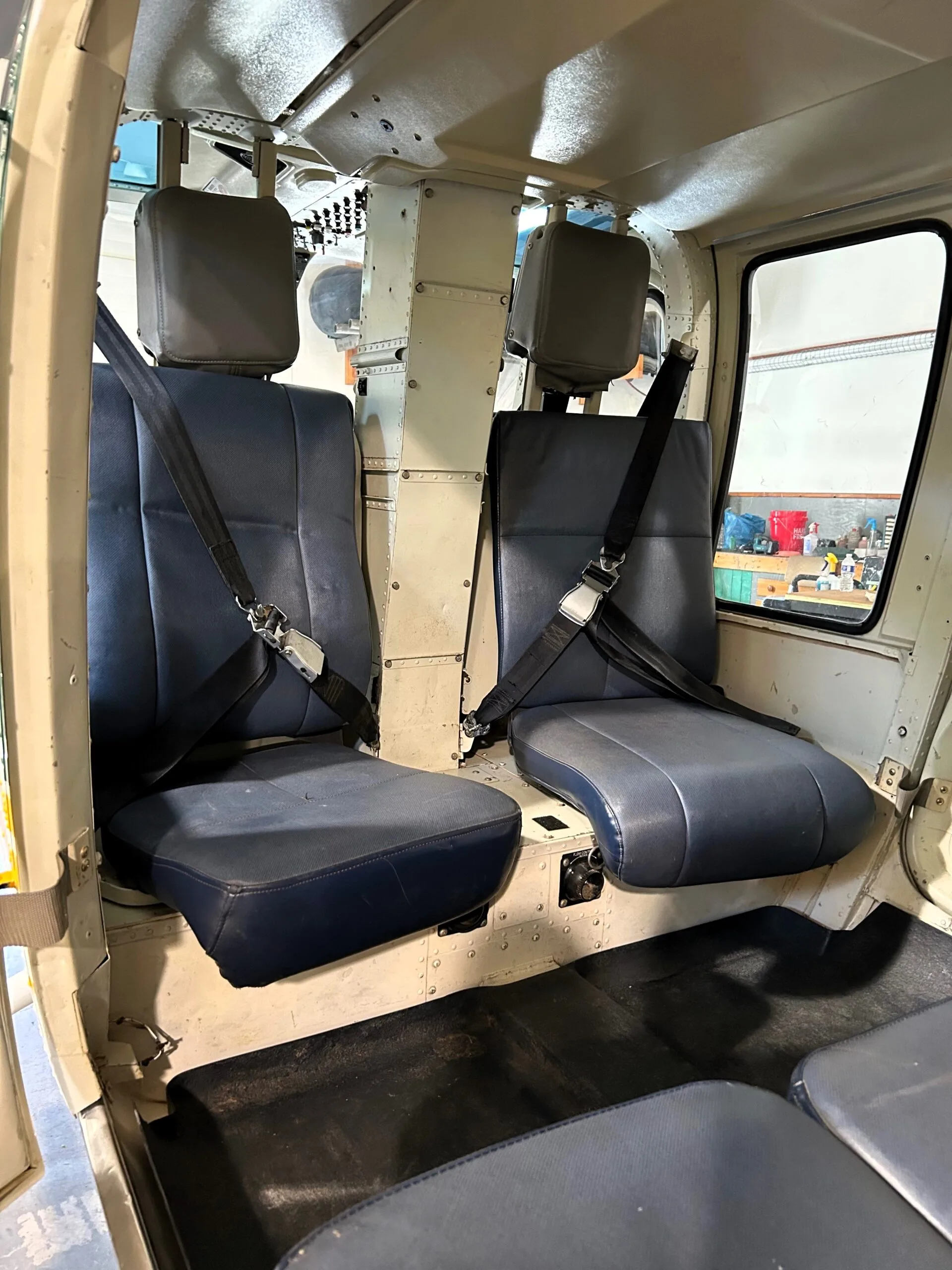 Cabin interior of a 1991 Bell 206L3 Longranger.