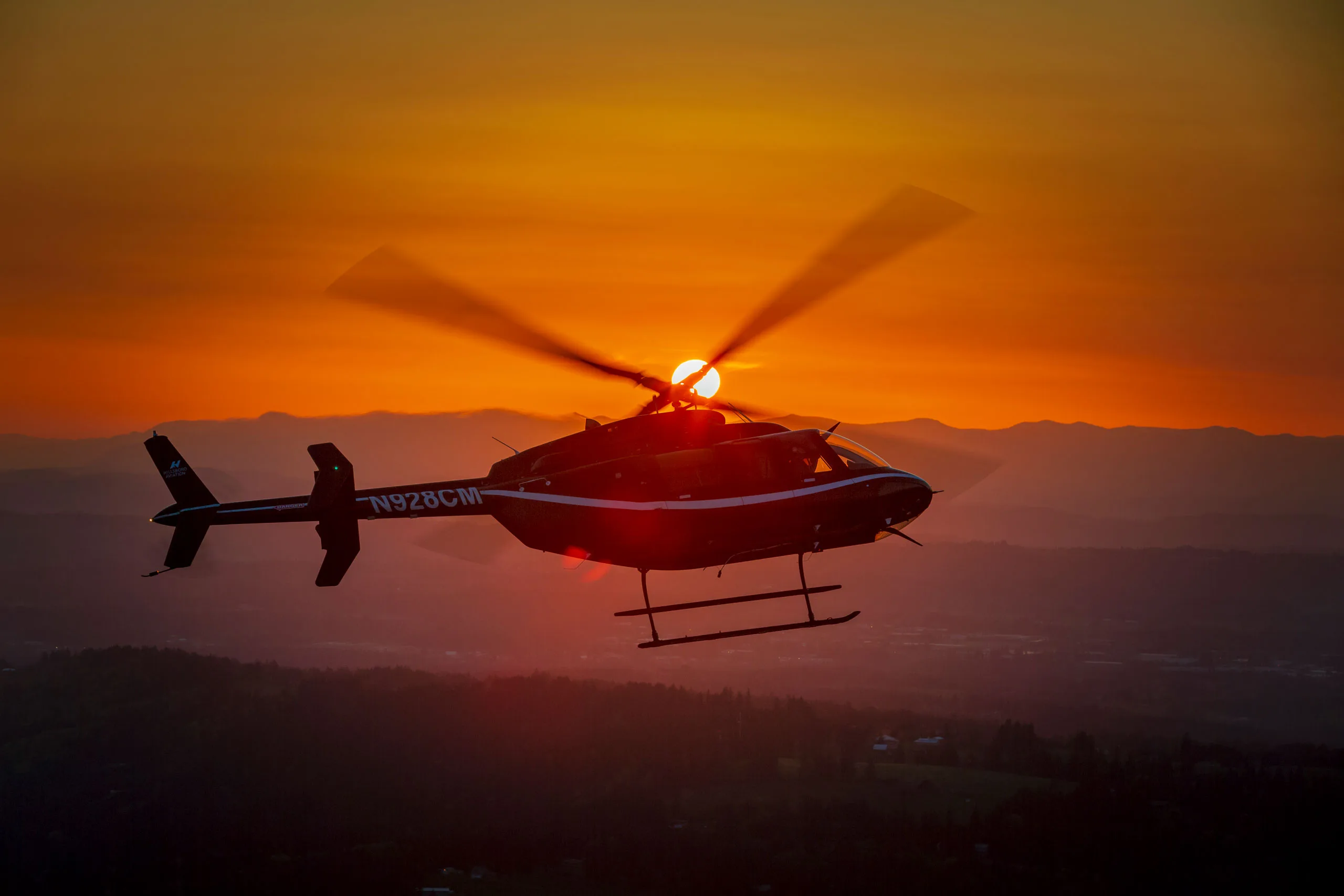 Exterior view of a 1991 Bell 206L3 Longranger.