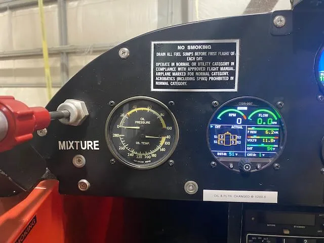 Cockpit and instrument panel of a 1957 Piper PA-18-150.