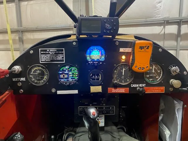 Cockpit and instrument panel of a 1957 Piper PA-18-150.