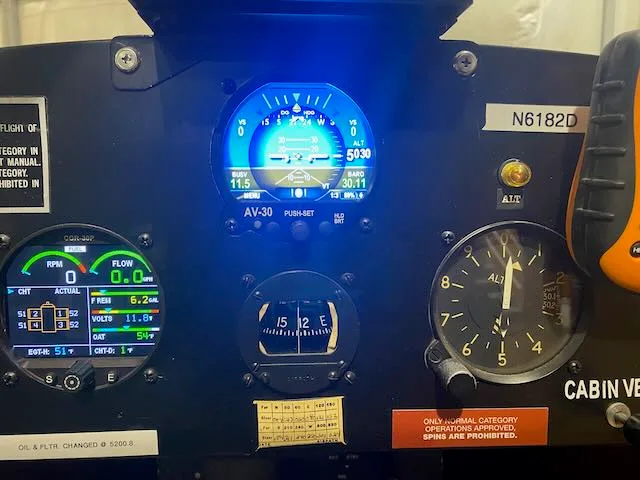 Avionics suite of a 1957 Piper PA-18-150.